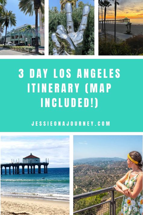 Pinterest pin that reads 3 day los angeles itinerary. Los Angeles Itinerary 5 Days, Los Angeles Itinerary, Las Vegas Itinerary, Visit Los Angeles, 3 Days Trip, Thanksgiving Travel, Metro Rail, Los Angeles Hotels, Los Angeles Travel