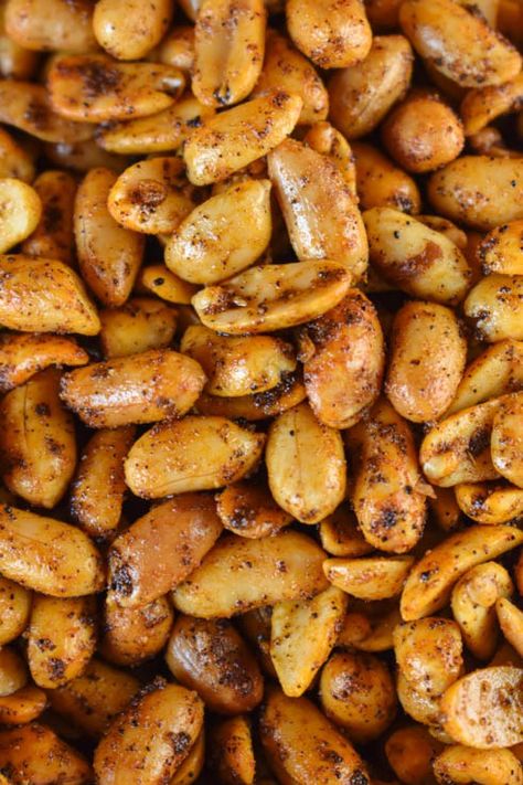 Crock Pot Chili Nuts Recipe with Cocktail Peanuts - These Old Cookbooks Peanuts Recipes Savory, Beer Nuts Recipe Simple, Beer Nuts Recipe, Spicy Crackers, Nuts Recipes, Crock Pot Chili, Mat Inspiration, Check Mix, Beer Nuts