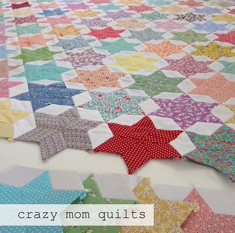 oh my stars 1 | Flickr - Photo Sharing! Crazy Diamond, Hexie Quilt, English Paper Piecing Quilts, Crazy Mom, Star Quilt Patterns, Hexagon Quilt, Almost There, Paper Piecing Quilts, Paper Piecing Patterns