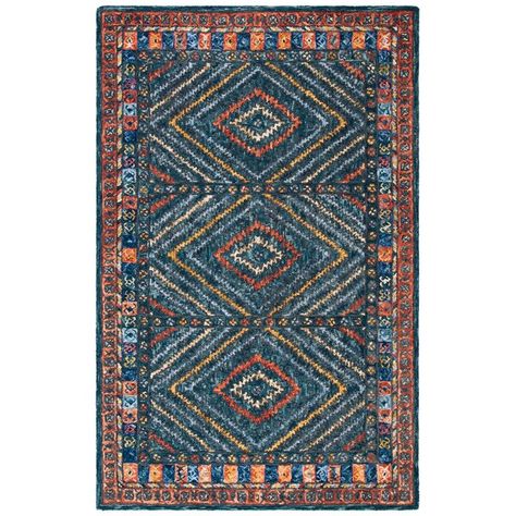 Millwood Pines Herkimer Southwestern Handmade Tufted Wool Area Rug in Rust/Green & Reviews | Wayfair Casual Home Decor, Rustic Chic Decor, Moroccan Boho, Safavieh Rug, Southwestern Rug, Southwestern Area Rugs, Rug Colors, Green Area Rugs, Pile Rug