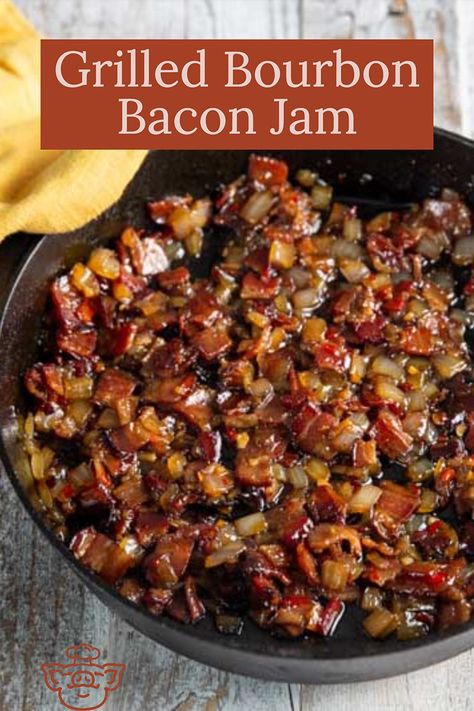 Bourbon Bacon Jam Recipe, Bourbon Bacon Jam, Grilled Side, Sandwiches Grilled, Bacon Jam Burger, Burger Sides, Bacon Burgers, Bacon Jam Recipe, Bourbon Bacon