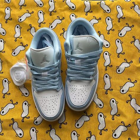 Air Jordan 1 Low Ice Blue Gray Low Top Sneakers Jordan 1 Low Top, Jordan 1 Low Ice Blue, Styling Jordans, Jordan Style, Air Jordan 1 Low, Jordan 1 Low, Low Top Sneakers, Jordans For Men, Sneaker Shopping