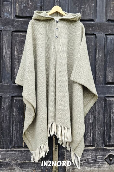 Cozy Herringbone Wool Poncho Cape Wool Cloak, Poncho With Hood, Blanket Cape, Cape Cloak, Blanket Poncho, Wool Poncho, Poncho Cape, Dec 30, Stay Cozy