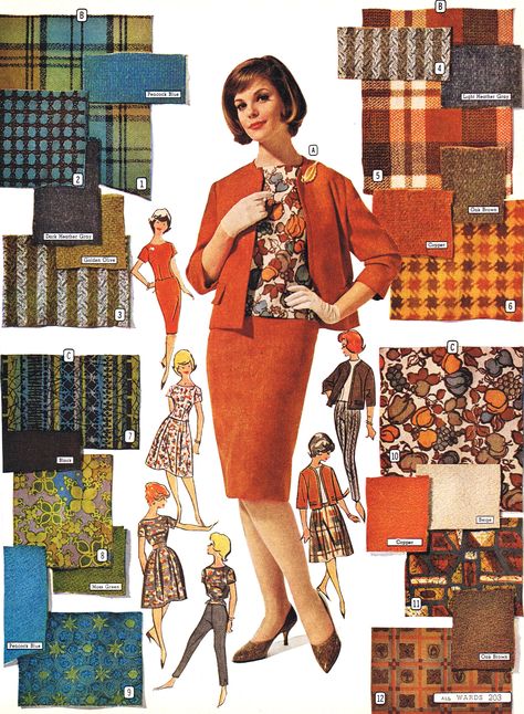 Fabulous mid century fabrics, 1962 Mid Century Modern Fashion Clothing, Mid Century Modern Fashion Woman, Mid Century Medieval, Mid Century Modern Outfit, Mid Century Fashion Woman, Mid Century Modern Fashion, Mid Century Clothing, Midcentury Fashion, Early 60s Fashion