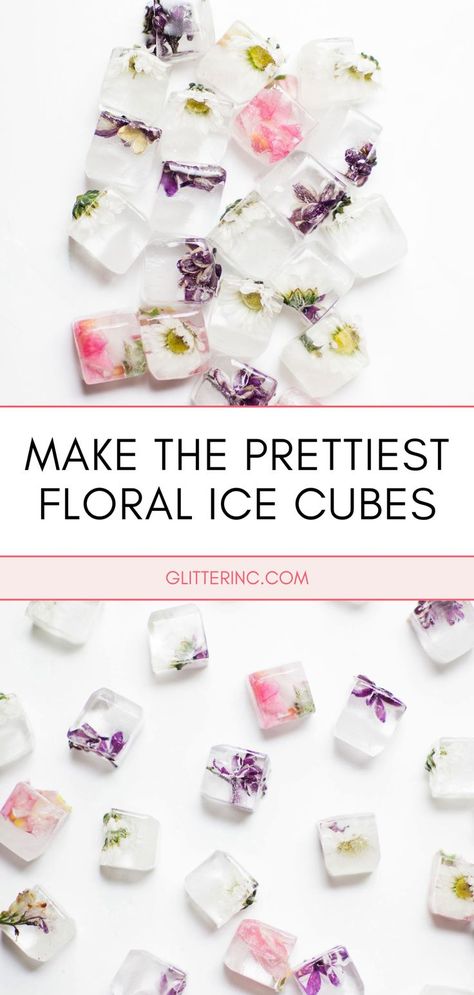 Make your drinks special with ice cubes with flowers in them! Great for elegant cocktails and fancy ice cubes. Learn to make floral ice cubes and DIY flower ice cubes at home. These party ice cubes are perfect for fun bridal shower ideas, adding a pretty touch to any event. Tea Ice Cubes, Practical Crafts, Ice Cube Recipe, Fancy Ice Cubes, Floral Ice Cubes, Flower Ice Cubes, Fancy Ice, Brunch Bar, Floral Ice