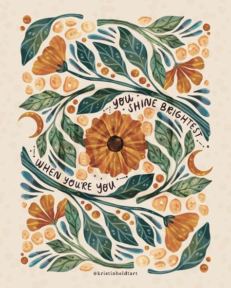 Quotes • Instagram Arte Folk, Watercolor Quote, Folk Art Flowers, Free Printable Art, Illustration Quotes, Color Quotes, Illustrators On Instagram, Art Flowers, Nature Illustration