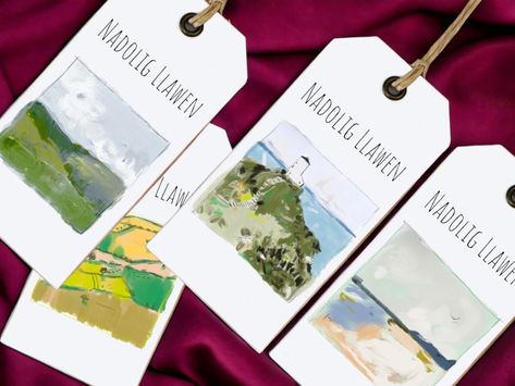 Set of Welsh landscape Christmas/Nadolig Llawen gift tags, gift wrapping, Welsh gift wrap Thank You Pictures, Sister In Law Birthday, Welsh Gifts, Merry Christmas Gift Tags, Painted Post, Birthday Wrapping Paper, Merry Christmas Gifts, Christmas Coasters, Im Excited