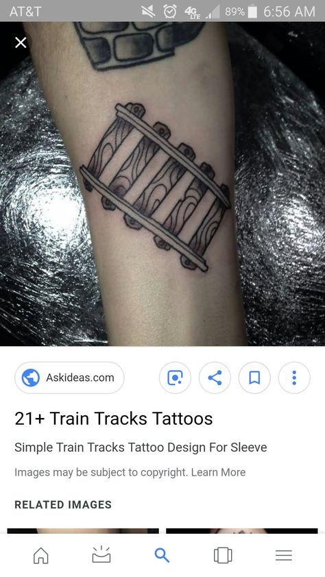 Train track tattoo Track Tattoo, Train Tattoo, Half Sleeve Tattoos Forearm, Bff Tattoos, Classic Tattoo, Nail Tattoo, Half Sleeve Tattoo, Train Tracks, Forearm Tattoos