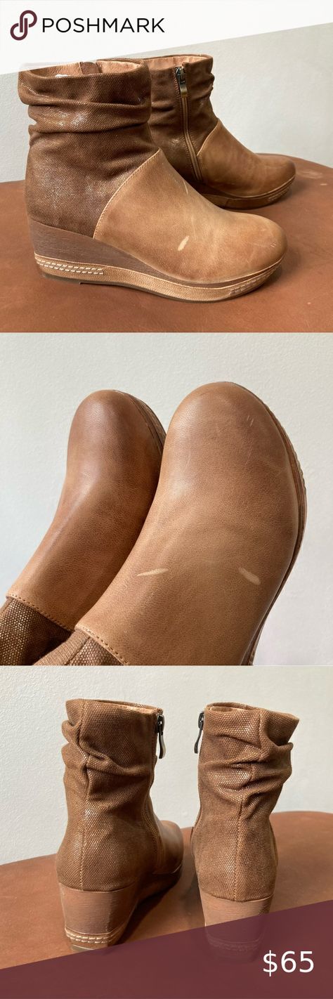 Antelope | N13 Tera Soft Leather Wedge Heeled Tall Ankle Boots Tall Ankle Boots, Antelope Shoes, Beauty Of Simplicity, Window Shopping, Leather Wedges, Clean Cut, Wedge Heels, Cold Weather, Side Zipper