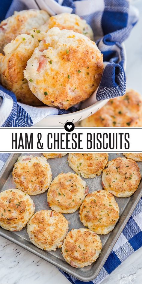 Ham and Cheese Biscuits Recipe Keto Ham And Cheese Biscuits, Freezer Breakfast Biscuits, Biscuits With Ham And Cheese, Toddler Freezer Breakfast, Breakfast Ideas Ham, Savory Breakfast Biscuits, Cold Savory Breakfast, Ham Cheese Biscuits, Cold Breakfast Ideas On The Go