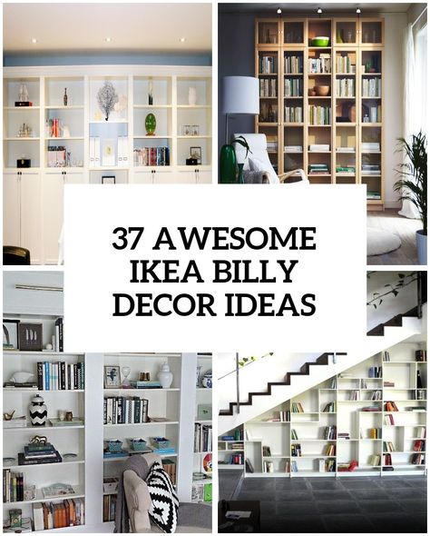 37 Awesome IKEA Billy Bookcases Ideas For Your Home Bookcases Ideas, Ikea Book, Billy Ikea, Ikea Built In, Billy Bookcases, Ikea Desk Hack, Billy Bookcase Hack, Ikea Bookcase, Ikea Bookshelves