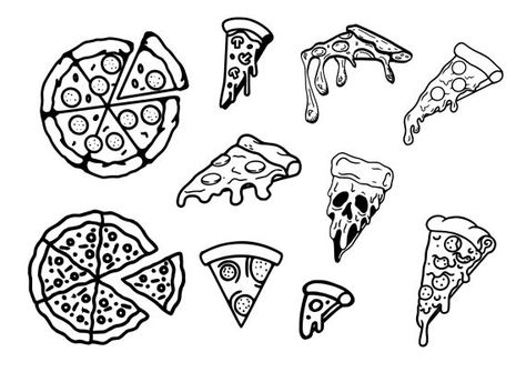 Gap Filler Tattoo, Pizza Tattoo, Pizza Drawing, Tattoo Black And White, Food Tattoos, Nyc Tattoo, Pizza Art, Handpoke Tattoo, Mini Pizzas