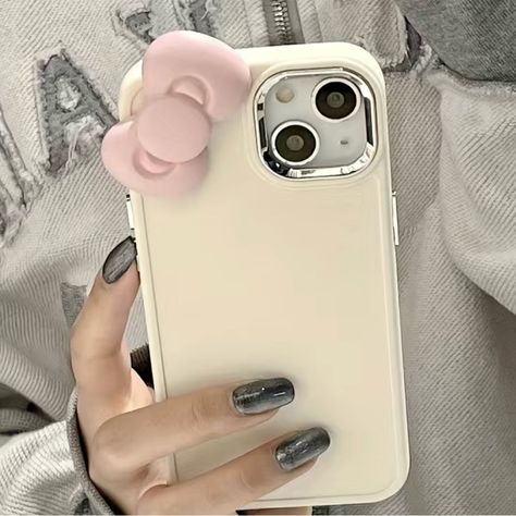 Adorable Hello Kitty Iphone Cover Cute 3d Pink Bowknot Soft Silicone Phone Case For Iphone 14 Pro Max Solid Color Shockproof Cover Color: Beige Hello Kitty Phone Case, Apple Support, Iphone Style, Pink Phone Cases, Stylish Phone Case, Personalized Phone Cases, Pink Iphone, Cute Cases, Leather Phone Case