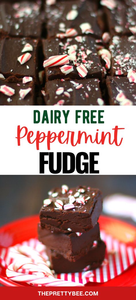 Peppermint Fudge Recipe, Dairy Free Fudge, Peppermint Fudge, Vegan Candies, Festive Desserts, Glutenfree Dairyfree, Fudge Recipes, Chocolate Fudge, Gluten Free Desserts