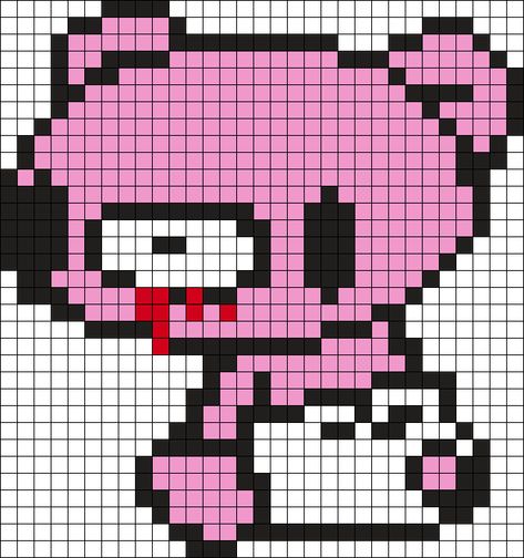 Baby Gloomy Bear Perler Bead Pattern | Bead Sprites | Characters Fuse Bead Patterns Bead Sprite Pattern, Aggretsuko Perler Beads, Gloomy Bear Pattern, Gloomy Bear Pixel Art, Gloomy Bear Crochet, Gloomy Bear Perler, Scene Pixel Art, Gloomy Bear Kandi, Pixel Notebook