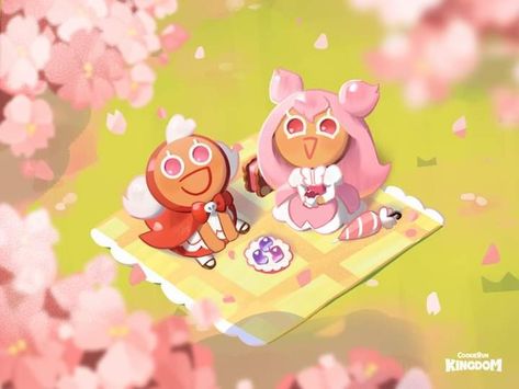 Cherry Cookies, Blossom Cookies, Cookie Run Kingdom, Spring Breeze, Game Concept, Fun Cookies, A Picnic, Cookie Run, Human Art