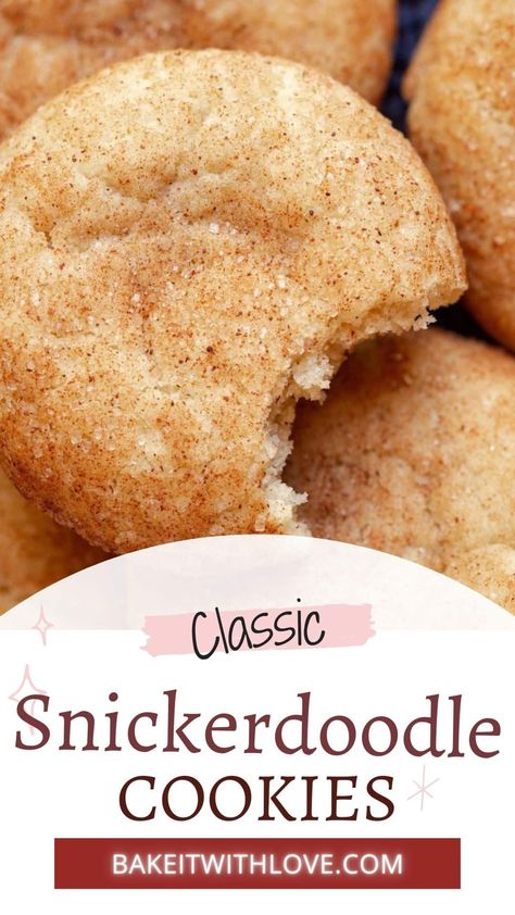 These snickerdoodle cookies are a classic recipe that everyone already knows and loves, no matter what time of year it is! Tender, buttery cookies are coated in a sweet combination of cinnamon and sugar to make them truly special! Serve them on special occasions (like Christmas) or just because! BakeItWithLove.com Stuffed Snickerdoodles, Best Snickerdoodle Cookies, Princess Pinky Girl, Pinky Girl, Snickerdoodle Recipe, Snickerdoodle Cookies, Snickerdoodle Cookie Recipes, Buttery Cookies, Snickerdoodles