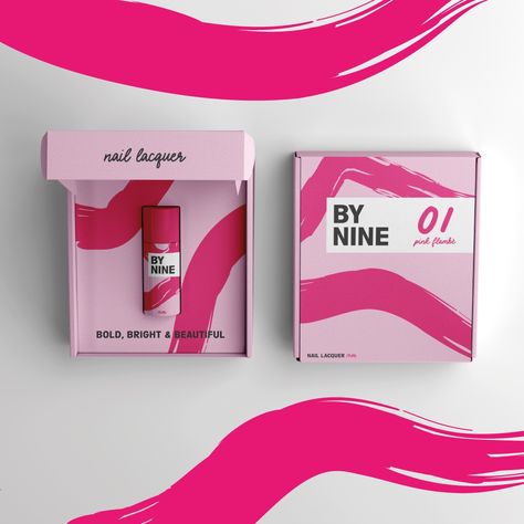 Black Pink Packaging, Nail Packaging Design, Nail Polish Branding, Nail Artist Branding, Nail Branding, Nail Polish Packaging, Makeup Moodboard, Nail Packaging, Nail Package