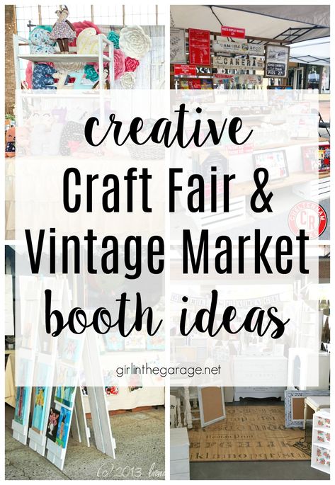 Make a memorable impression with these creative market and craft fair booth ideas! Discover lots of examples and advice by Girl in the Garage Vintage Market Booth Ideas, Market Booth Ideas, Vendor Tips, Vintage Market Booth, Craft Fair Vendor, Vendor Booth Display, Craft Fair Booth Display, Craft Show Booths, Craft Market Display