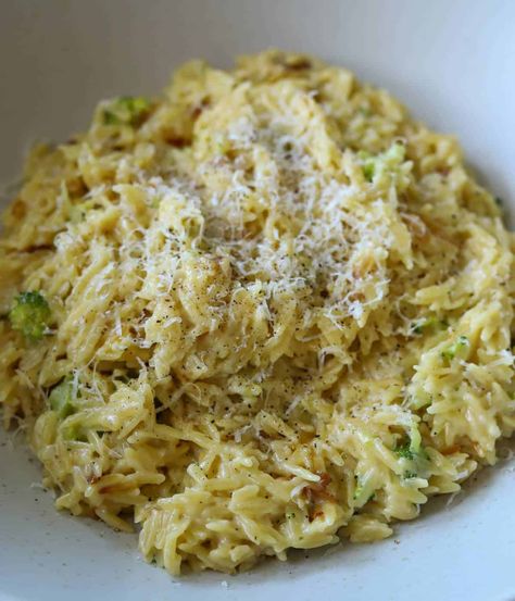 This Broccoli Orzo is a creamy, delicious, one pot meal for an easy dinner with little clean up. It's absolutely full of flavor and great for busy weeknights, ready in just 20 minutes! Creamy Broccoli Orzo, Broccoli Orzo Recipes, Orzo With Broccoli, Orzo Broccoli, Creamy Orzo Recipes, Broccoli Orzo, Creamy Orzo, Orzo Recipe, Creamy Broccoli