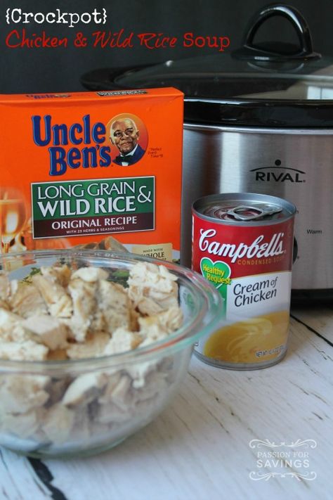 Try this Crockpot Chicken & Wild Rice Soup Recipe the next time you are looking for something to throw together to cook in the Crockpot! Crockpot Chicken Wild Rice Soup, Chicken And Wild Rice Soup, Wild Rice Soup Recipes, Chicken Wild Rice, Chicken Wild Rice Soup, Rice Soup Recipes, Uncle Bens, Chicken And Wild Rice, Wild Rice Soup