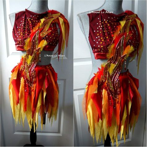 Halloween Dance Costumes, Phoenix Costume, Fire Costume, Fairy Dance, Phoenix Fashion, Fire Fairy, Custom Outfits, Fairy Cosplay, Halloween Dance