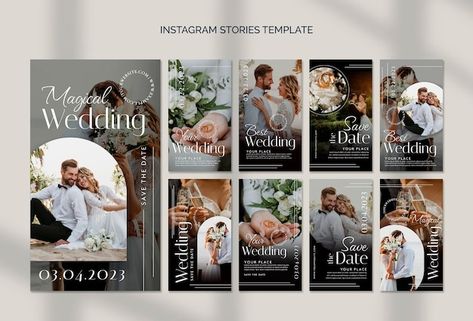 Flat design wedding template | Free Psd #Freepik #freepsd #story-set #wedding-instagram #wedding-story #wedding-social-media Wedding Instagram Story Template, Wedding Instagram Story, Wedding Social Media, Free Wedding Templates, Instagram Stories Template, Wedding Instagram, Wedding Social, Free Psd Files, The Wedding Date