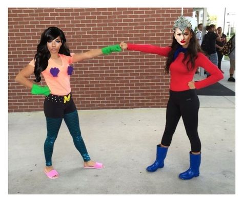 "Nia: Spirit week w/ bestie Ashtion✨Don't Save" by jaybughenson ❤ liked on Polyvore featuring Smashbox Celebrity Day Spirit Week, Teenage Group, Mermaid Man And Barnacle Boy, Character Day Ideas, Mermaid Man And Barnacle, Spirit Week Ideas, Hot Costumes, Barnacle Boy, Boy Cosplay