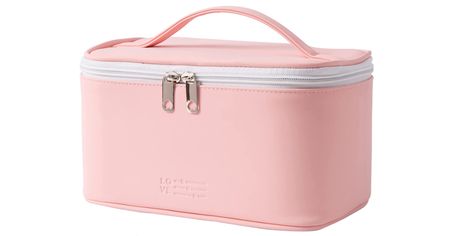 eauty Zipper Makeup Organiser Bag with Inner Pouch PU Leather Washable Waterproof (Pink) Makeup Organizer Bag, Small Makeup Pouch, Zipper Makeup, Custom Makeup Bags, Pink Makeup Bag, Cute Makeup Bags, Makeup Brush Bag, Cosmetic Bag Organization, Printed Makeup Bag