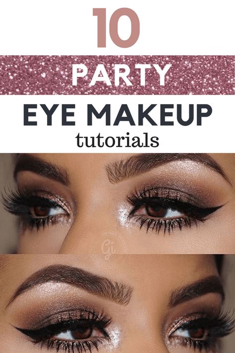 Party Eye makeup Tutorials Eye Makeup For Cocktail Party, Clubbing Makeup Night, Going Out Eye Makeup Night, Wedding Guest Eye Makeup Tutorial, Night Eyeshadow Looks, Night Out Eye Makeup, Date Night Eye Makeup, Night Out Makeup Brown Eyes, Black Tie Makeup Looks Blue Eyes