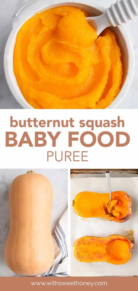 Butternut Squash For Baby, Squash Baby Food Recipe, Recipe Using Butternut Squash, How To Make Squash, Butternut Squash Baby Food, Baby Squash, Oven Roasted Butternut Squash, Sweet Potato Baby Food, Easy Homemade Baby Food