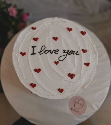 I Love You Cake Aesthetic, I Love You Cake, 4th Anniversary, Pretty Birthday Cakes, Love You More, Birthday Cakes, Cake Ideas, I Love You, Birthday Cake