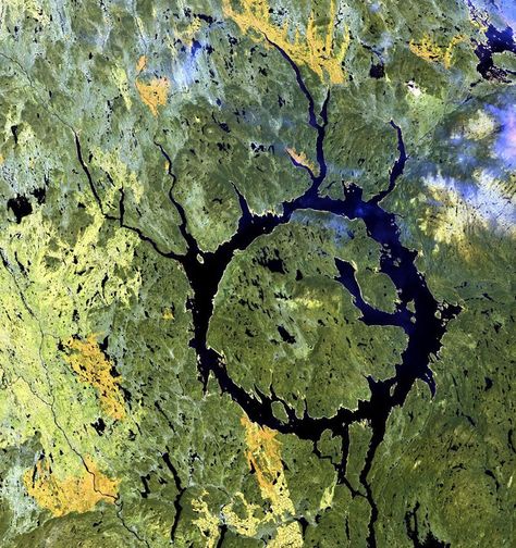 15 Surreal Satellite Images of Earth Impact Crater, Satellite Image, Earth From Space, Aerial Photo, Quebec Canada, Aerial Photography, Birds Eye, Science And Nature, Planet Earth