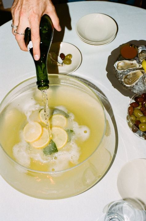 A French 77 Punch + Lemon Ice Block recipe to toast the new year with | CBC Life Nye Cocktail, Ice Block, Gin Lemon, Lemon Ice, New Year's Food, Ice Blocks, Champagne Cocktail, Delicious Cocktails, Refreshing Cocktails