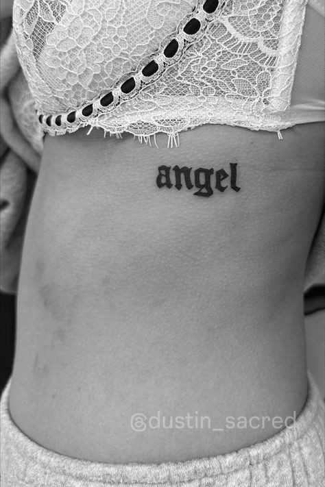 Angel Tattoo On Ribs, Angel Rib Tattoo, Tattoo On Ribs, Spine Tattoos For Women, Spine Tattoos, Angel Tattoo, Rib Tattoo, Tattoo On, Tattoos For Women