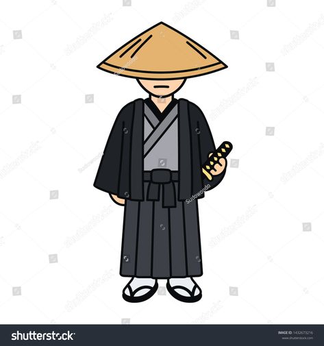 Cartoon Samurai, Samurai Character, Samurai Games, Stick Men Drawings, Samurai Drawing, Kimono Traditional, Warrior Drawing, Samurai Anime, Simple Character