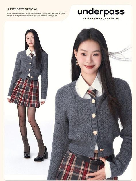 Female Clothes Outfits, School Uniform Fashion, School Uniform Outfits, Clueless Outfits, Poses References, Uniform Fashion, Preppy Outfit, Fancy Outfits, Looks Style