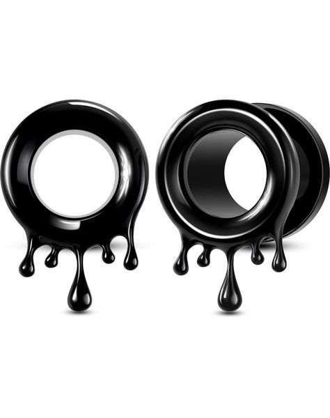 PRICES MAY VARY. 【2PCS Black Melting Ear Tunnel Plugs】Stainless Steel Black Melting Double Flare Ear Gauges. Charming on your Ear Piercing. 【Comfortable Ear Gauges】2G(6mm) Please Choose the Suitable Size for Your Tunnel. 【Comfortable Stainless Steel】Stainless Steel Gauges For Ear, Hypoallergenic, Nickel & Lead-Free, Can Be Worn Even on New Piercings, Good for the Sensitive Skin, Long Use Time 【Ideal Gift】Unisex Stainless Steel Ear Tunnel is Suitable For Men or Women. Gem Tunnel Earrings are the Tunnel Earrings, Ear Stretchers, Ear Piercing Jewelry, Ear Gauges Plugs, Ear Tunnels, Ear Gauges, Gauges Plugs, Ear Piercing, Body Mods