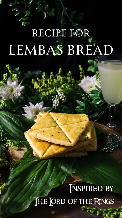 Elven Bread Lord Of The Rings, Lembas Bread Lotr, Elven Themed Party, Elven Lembas Bread, Hobbit Inspired Recipes, Hobbit Day Meal Plan, Lotr Food Recipe, Lambas Bread Recipe, Dnd Snack Recipes