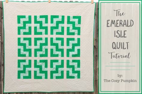 The Emerald Isle Quilt Tutorial Freemotion Quilting, Straight Line Quilting, Geometric Quilt, Baby Quilt Patterns, Quilt Tutorial, Crochet Quilt, Michael Miller Fabric, Modern Quilt Patterns, Emerald Isle