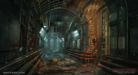 Sewer System, Mike Garn on ArtStation at https://www.artstation.com/artwork/41v5L Training Illustration, Metro 2033, Systems Art, Post Apocalyptic Art, Sewer System, Sci Fi Environment, Underground Tunnels, Underground Cities, Rpg Map