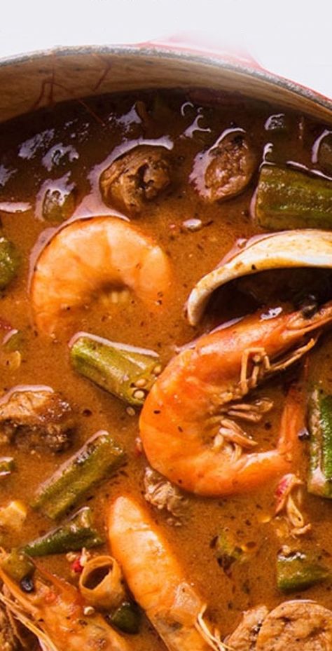 Seafood Gumbo Recipe Crockpot, Seafood Jumbolia, How To Make Seafood Gumbo, Cajun Gumbo Recipe Louisiana, Sea Food Gumbo Recipe, Jumbolia Recipes Smoked Sausages, Shrimp Gumbo Recipe Authentic, Shrimp Gumbo Recipe Louisiana, Cajun Seafood Gumbo Recipe Louisiana