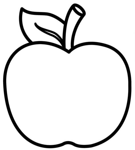 Apple Picture, Free Kids Coloring Pages, Kindergarten Coloring Pages, Easy Art For Kids, Fruit Coloring Pages, Fruits Drawing, Fruit Picture, Art And Craft Videos, Apple Coloring