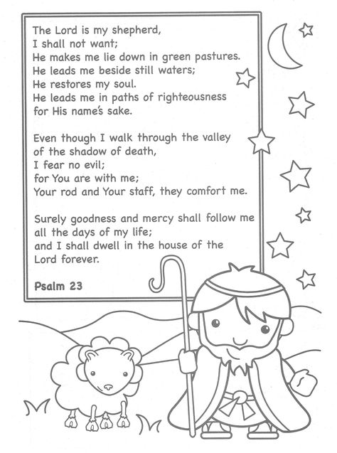 God Is My Shepherd, Shepherd Coloring Page, Sunday School Coloring Pages, The Lord Is My Shepherd, Bible Verse Coloring, Preschool Bible, Sunday School Crafts For Kids, Bible Coloring Pages, Sunday School Activities