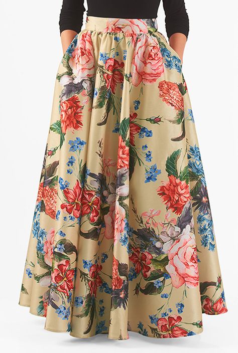 Long floral skirt