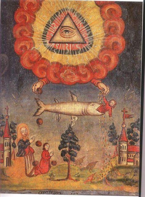 Jonah And The Whale, Alchemy Art, Esoteric Art, Consciousness Art, Psy Art, Occult Art, Seeing Eye, Ancient Knowledge, All Seeing Eye