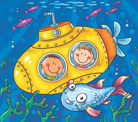 Free Jigsaw Puzzles, Drawings For Kids, Kid Art, Back Art, Art Drawings For Kids, Pattern And Decoration, Alphabet Illustration, Underwater World, Happy Kids