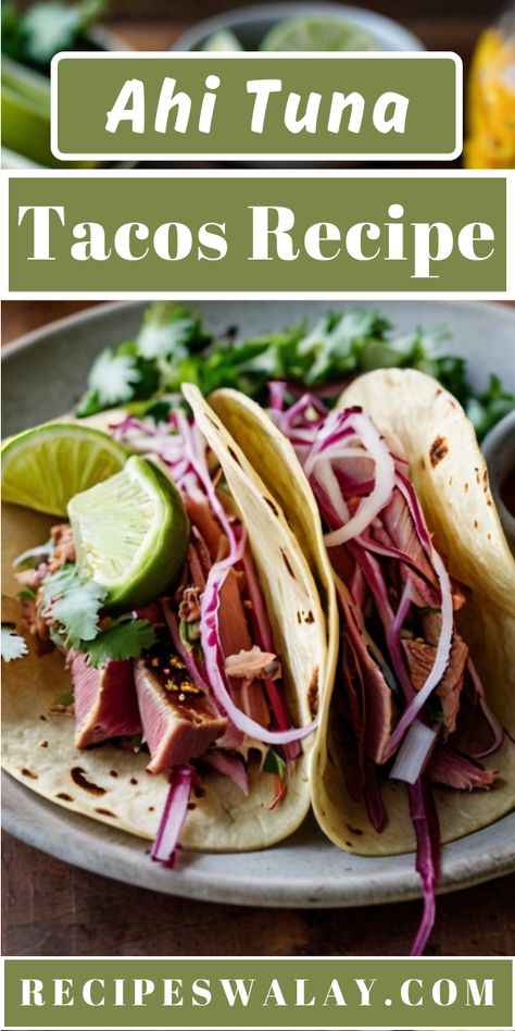 This Ahi Tuna Tacos Recipe is perfect for seafood lovers looking to spice up their taco night. The combination of tender tuna, crisp vegetables ... Tuna Tacos Recipe, Ahi Tuna Tacos, Ahi Tuna Recipe, Tuna Tacos, Creamy Avocado Sauce, Popular Side Dishes, Healthy Tacos, Ahi Tuna, Tuna Recipes