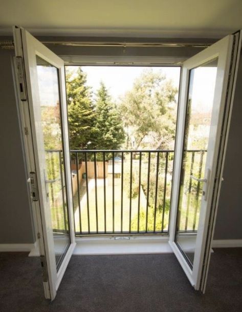 French Door Balcony, External French Doors, Juliette Balcony, French Balcony, Juliet Balcony, Interior Design Elements, Lan Can, Patio Roof, Inviting Home