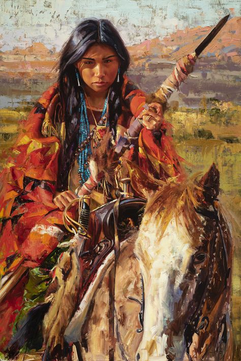 Western Art Collector - Jeremy Winborg Southwest Art Paintings, Oglala Lakota, Native American Drawing, Native Beauty, Native American Woman, Western Stuff, American Fine Art, Native American Paintings, Native American Images